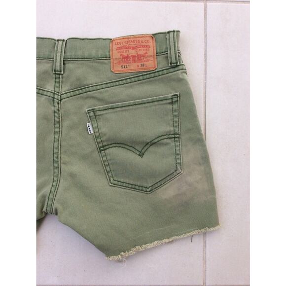 Levi's 511 Denim Shorts Mid Rise Stretch Jean FLAW - Picture 8 of 11